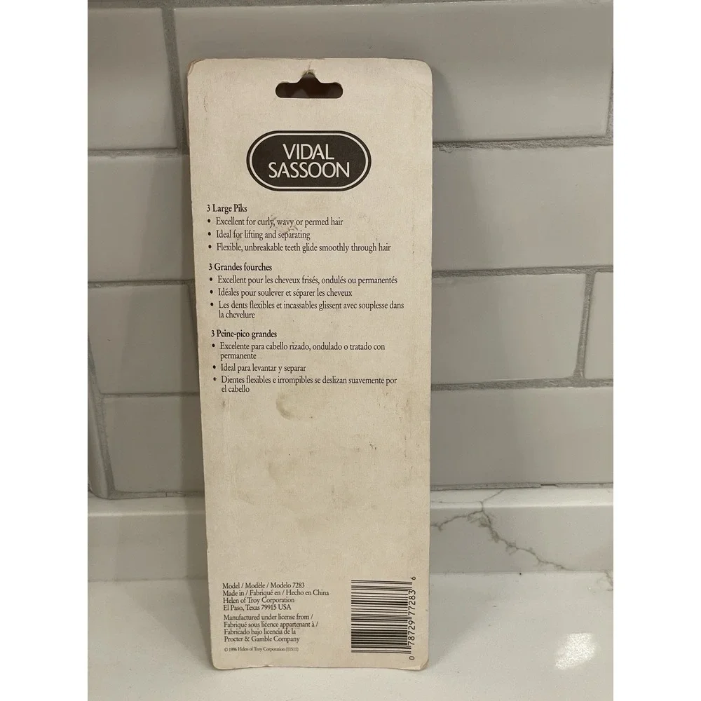 Vintage Vidal Sassoon 3 Large Pik Combs 6.5